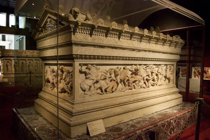 histories_arch's tweet photo. The Alexander Sarcophagus is one of the finest surviving masterpieces of Hellenistic art. Today it is displayed at the Istanbul Archaeology Museums, where it remains one of the institution’s most celebrated treasures.

Discovered in 1887 in the royal necropolis of Sidon, the magnificent Pentelic marble sarcophagus dates to the late 4th century BC and is widely believed to have belonged to Abdalonymos, the ruler installed by Alexander the Great after his conquest of the Persian Empire.

Its most famous relief depicts Alexander leading a cavalry charge against Persian forces. The Macedonian king is shown in dramatic motion atop his horse, wearing a lion-head helmet that deliberately links him to Heracles, emphasizing both heroic ancestry and divine favor. The intricate carvings capture the energy, violence, and grandeur of the campaigns that transformed the ancient world.

Although named after Alexander, the sarcophagus was not his tomb. Instead, it serves as a remarkable example of how local rulers in the eastern Mediterranean embraced Greek artistic styles and celebrated their connection to the conqueror whose empire reshaped the region. More than 2,300 years later, its extraordinary preservation continues to offer a vivid glimpse into the age of Alexander and the artistic achievements of the Hellenistic world.

#archaeohistories