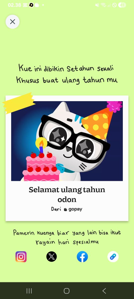 odon68's tweet photo. GoPay inget ulang tahunku 😭🎂 Ulang tahunmu juga bisa dirayain kalau kamu udah verifikasi akun. Klik di sini buat dapet kue spesial pas ulang tahunmu 👉 https://t.co/3TbPzMunnX