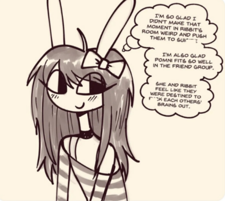 YamiWammy's tweet photo. @kolapon_art In fact, gooseworx told us right to our faces. But everyone just went, “OMG, Jax is officially trans :D” AND PEOPLE DON'T TALK ENOUGH ABOUT THE DIALOGUE https://t.co/f4Cx7f5X8E