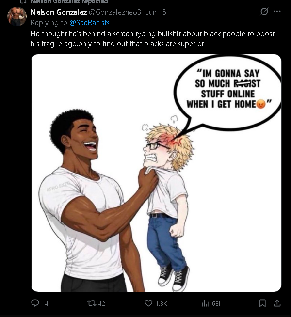 uchiha77558's tweet photo. @RingJames_6 i see only you SHITSKINS have an obsession with white people, especially women, you fucking creeps https://t.co/U9tOERXjWh