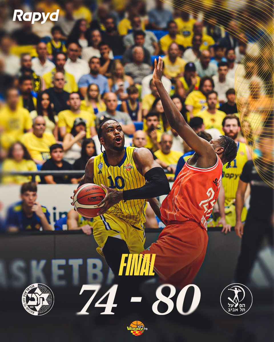 MaccabiTLVBC's tweet photo. הפועל ת"א מצמקת את סדרת הגמר ל-2:1
בשלישי: משחק 4 בהיכל
סיקור וסטטיסטיקה >> https://t.co/bhvMcuCNgR https://t.co/OoOhzKiFwc