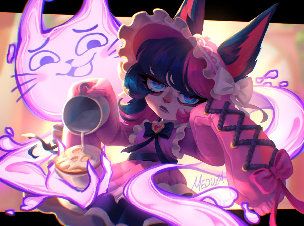 Medwza's tweet photo. I love Cafe Cuties Vex, please come to League... #ArtOfLegends https://t.co/XbTlWkDFmy