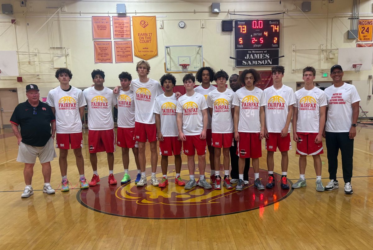 FairfaxBBall's tweet photo. Another one for the books….36 to be exact. @materdeiboysbasketball are the champions of the 36th Nike Fairfax Summer Classic. They outlasted Samohi in a hard fought battle that went down to the wire. We are thankful for all of the programs that supported our event, and best of… https://t.co/cpmIyuvwlu