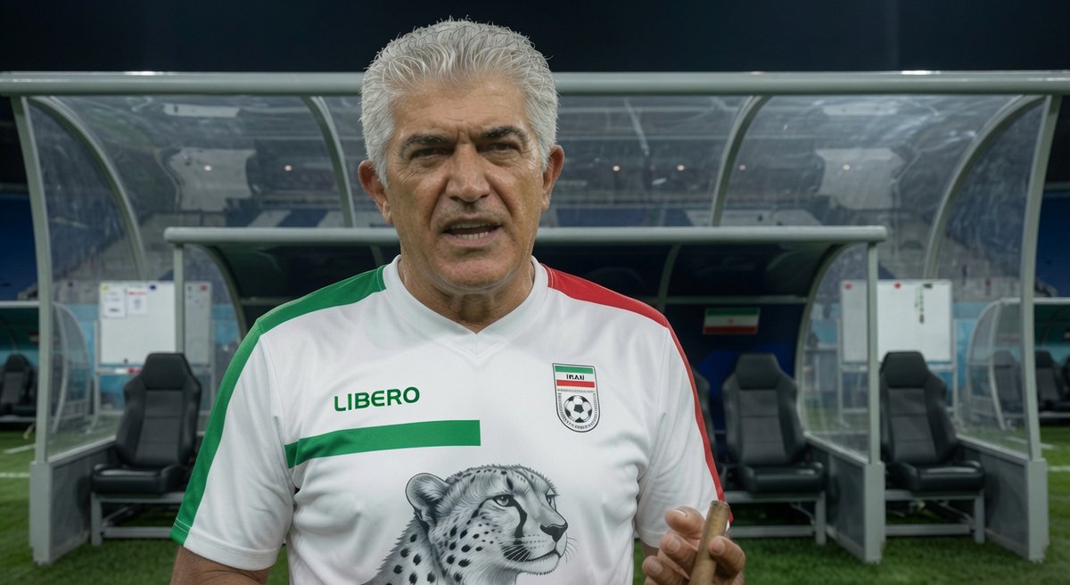 uncle_june's tweet photo. Iran's manager after the VAR decision https://t.co/J7CgLLBdZc