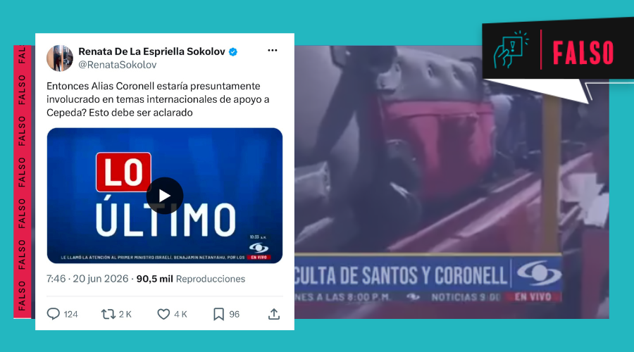 Colcheck's tweet photo. #FALSO | Video hecho con IA suplanta a Noticias Caracol para atacar a Coronell
📌El video suplanta la imagen y las voces del informativo para afirmar, sin evidencia, que Daniel Coronell y Juan Manuel Santos tienen una “agenda oculta” contra De la Espriella
https://t.co/haOUWlW50F https://t.co/ErM553GArZ