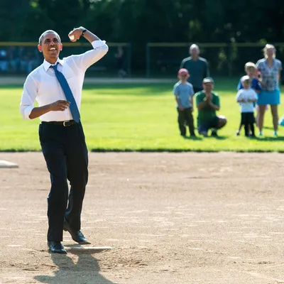 SenseiernMiller's tweet photo. @BarackObama Good thing it's not baseball...you'd be there all day. https://t.co/r2q55WoRpA