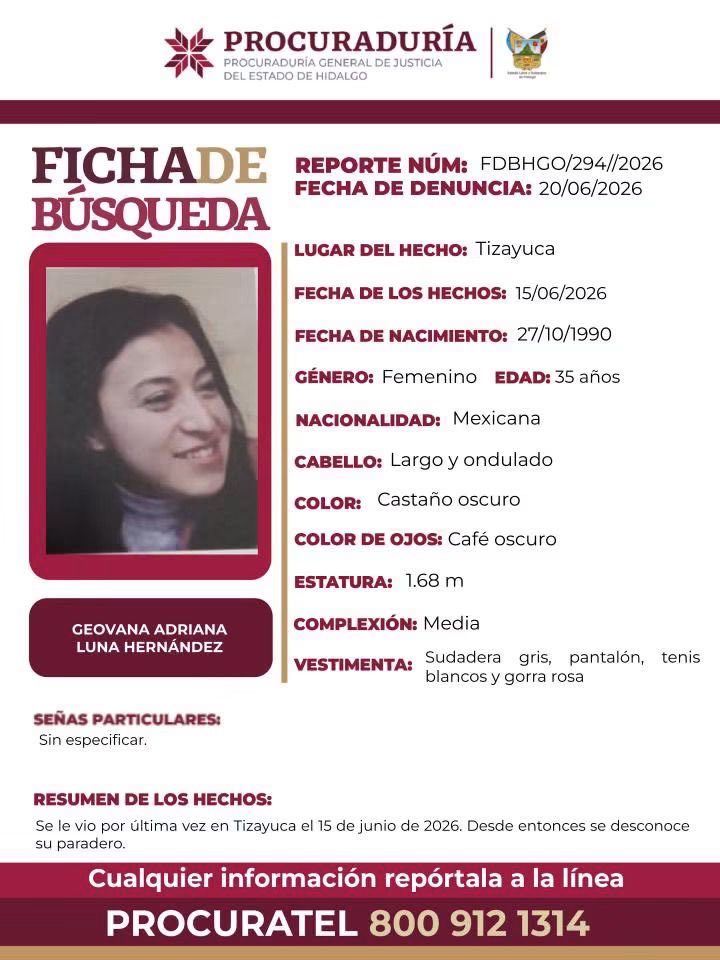 annie_itz's tweet photo. Necesitamos de su apoyo, lleva 5 días desaparecida y tristemente la fiscalía sin corazón la  trata como “una mas” @PGJE_Hidalgo @TizayucaHidalgo  ayúdenos por favor https://t.co/Y0th4YvF0T