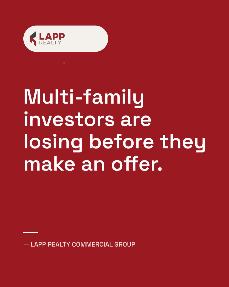 LappRealty's tweet photo. Multi-family investors are losing before they make an offer. Everyone solves for the offer. The actual problem is the pipeline. Off-market access is not a perk. It is the deal. 587-819-1893 | https://t.co/zQ48AnWBEw https://t.co/yzbAgqNqjb