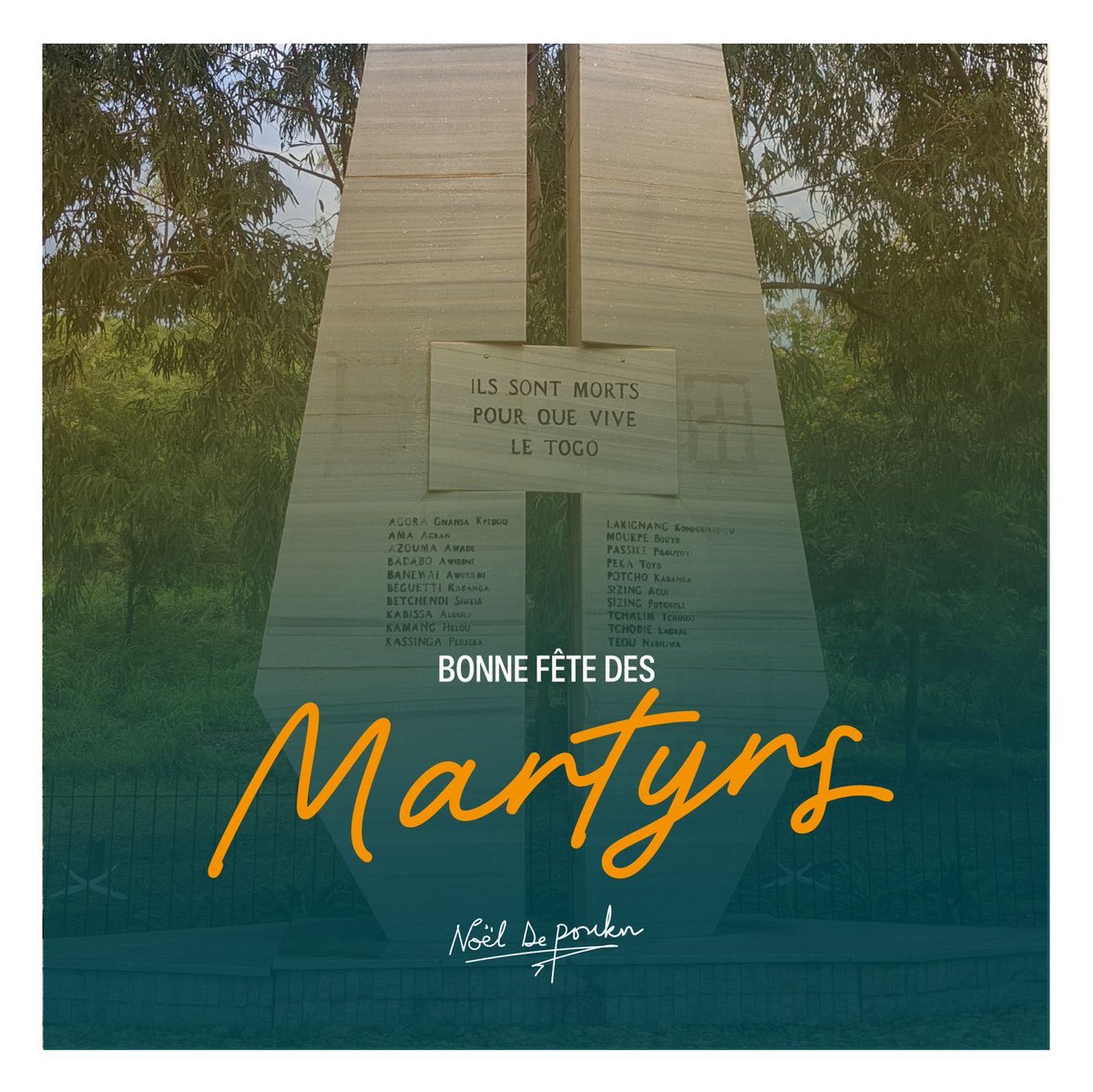 NoelDePoukn's tweet photo. Hommage à toutes les femmes et tous les hommes qui ont consacré leur vie, jusqu'au sacrifice suprême, à l'édification de la nation togolaise. Que Dieu bénisse leur mémoire et notre pays, le Togo. #FeteDesMartyrs https://t.co/Q9npDsJpW5