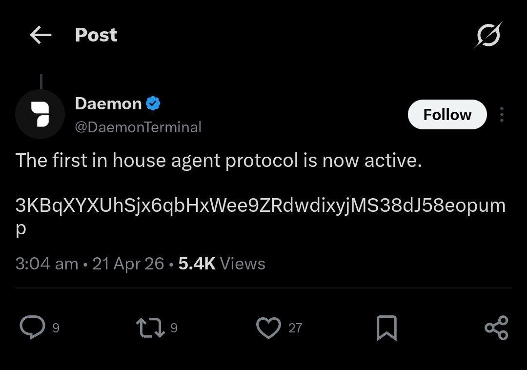 daemonagentsol's tweet photo. @redemptionarcc No one found $Daemon Agent yet 👀 https://t.co/c1SuONyTvK