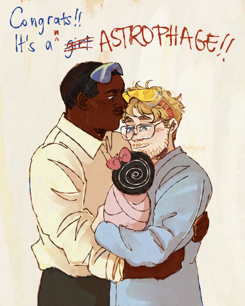 enthyrea's tweet photo. happy fathers day to them and their alien baby #carlgrace #projecthailmary https://t.co/phOZa6cdMn