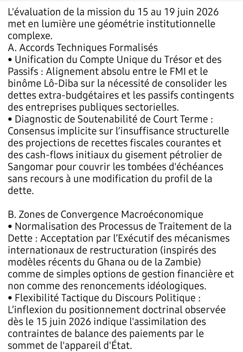e_ndao's tweet photo. SÉNÉGAL-FMI: ENTRE ORTHODOXIE FINANCIÈRE ET LÉGITIMITÉ POPULAIRE, LE SPECTRE D'UNE REDDITION LEGISLATIVE

#Senegal #OusmaneSonko #Geopolitique #Souverainete #Restructuration #Reprofilage #Dette #FinancesPubliques #LFR2026 #FMI https://t.co/VwU6GcLn51