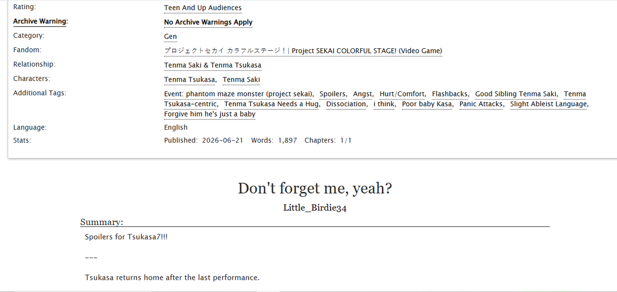 Little_Birdie34's tweet photo. Tsukasa7 aaaaaa!!!! I went a little crazy and wrote what I thought happened after the show. I love me some Tenma siblings supporting each other!

There are spoilers oc

https://t.co/MmZGzfq0w8 https://t.co/hGOWt7QEWq