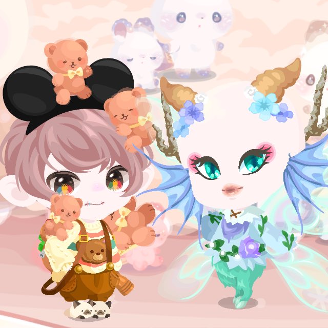 lf__x_'s tweet photo. サブ垢とポケショ撮った✨まるでディズニーの世界の2人みたいでかわいい～ https://t.co/UM4XIEHMXo