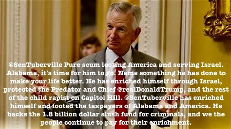 DanielSore72120's tweet photo. @SenTuberville elected fraudulently. U came to Capitol Hill to get rich loot, the American taxpayers, protect child rapist and pedophiles, in which you may be one. You’re a disgrace; maybe you should read the Constitution; it says “ We the People Serve,” not “ enrich yourself.” https://t.co/7PXdNEcA80