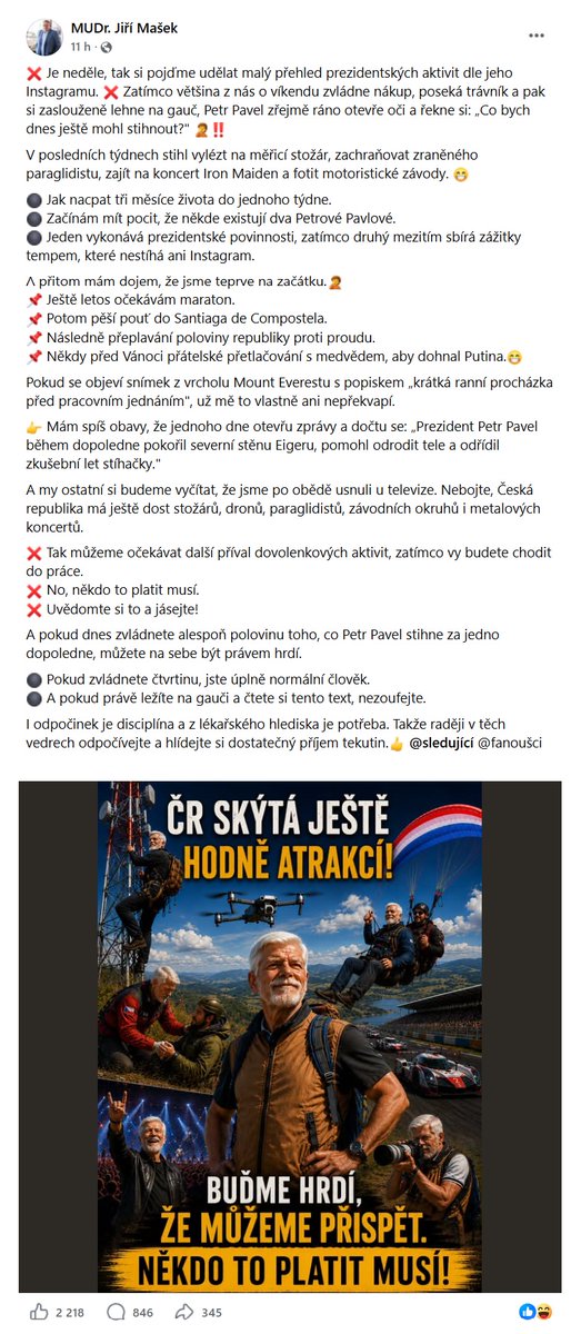 Posledniskaut's tweet photo. A zatímco se pan poslanec (ANO) kochal břitkostí svého výlevu, prezident dnes ještě stihl účast na pietě v Ležákách a v podvečer osobně pozdravil účastníky Olympiády dětí a mládeže v Edenu. https://t.co/nJedHy4IbR