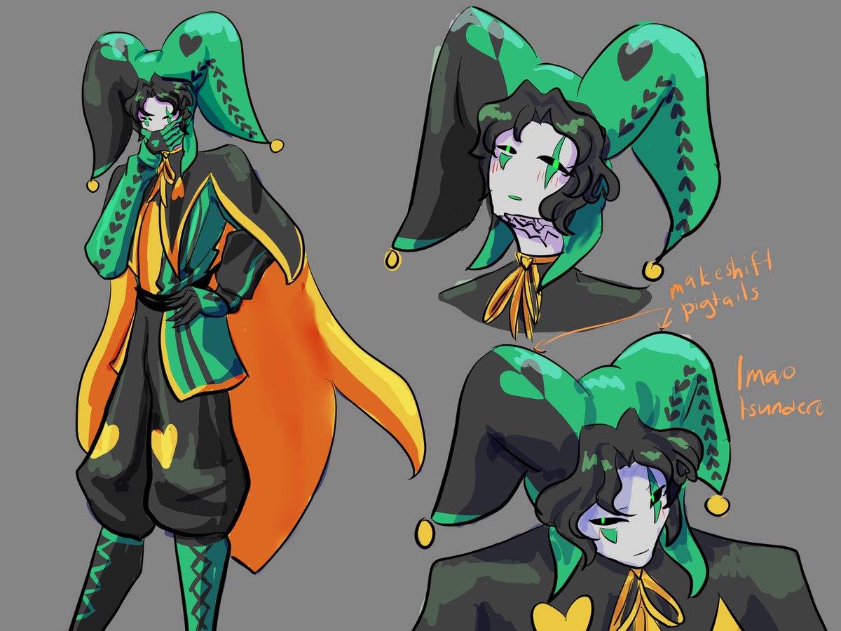 orangevixxen's tweet photo. harlequin doodles #tfc #thefreakcircus #harlequin #doodle #fanart https://t.co/P6KUDFS3h1