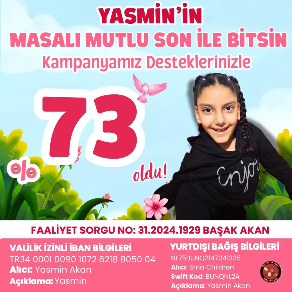 Sma_Yasminakan's tweet photo. MÜJDELER OLSUN! YASMİN %73 OLDU!
Sevgili Gönüllülerimiz, Yasmin'in Kahraman Ailesi, Bugün ekranlarımıza bakarken gözlerimiz parlıyor, kalbimiz umutla çarpıyor! Birlikte el ele verdik, "imkansız" denileni adım adım mümkün kıldık.🌸İyiki varsınız Yasmin Canlar 🤍🤲🏻 https://t.co/ldm3UwoluT