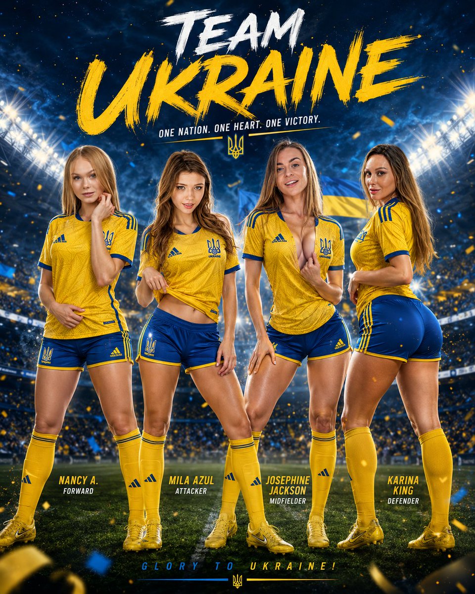 DoujinBrazil's tweet photo. Ukraine Team 🇺🇦 : 

- Sybil A.
- Josephine Jackson
- Nancy Ace
- Angelika Grays
- Foxy Alissa
- Lika Star
- Red Fox
- Marilyn Crystal
- Karina King
- Little Dragon
- Mila Azul 

#Ukraine #Glorytoukraine #Yellowteam https://t.co/hyWmzb4Bgp