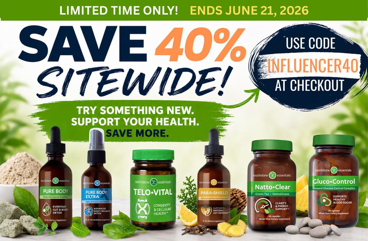 BusyDrT's tweet photo. I often talk about the importance of supporting your body’s natural detoxification pathways every single day.

That’s why you’ll find products like PBX, Fulvic Acid, Telo-Vital, and Gluco Control in my routine. They’re some of my longtime favorites, and yes, even Teegan gets his daily detox support too.

If you’ve been curious about trying these products, now is a great time.

Visit https://t.co/Bmb9F3cJ3C

Use code INFLUENCER40 for 40% off:
• New customers receive 40% off their first order sitewide.
• Existing customers receive 40% off any new product they haven’t purchased before.

This is one of the best offers I’ve seen from TS, and it ends TODAY.