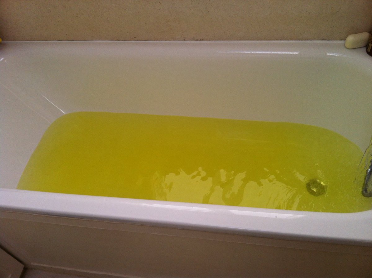 zatzi's tweet photo. I’m fascinated by how Lush survives. 

They pump high streets with the most repellent and obnoxious smells that make passersby sneeze and feel sick. 

The one bath bomb I was once given made the bath look like it was filled with urine from a dehydrated camel (photo). It smelt as bad too.

On top of the vile smell and unappealing aesthetics the company has very divisive and overtly biased politics.

How is that a successful business model?