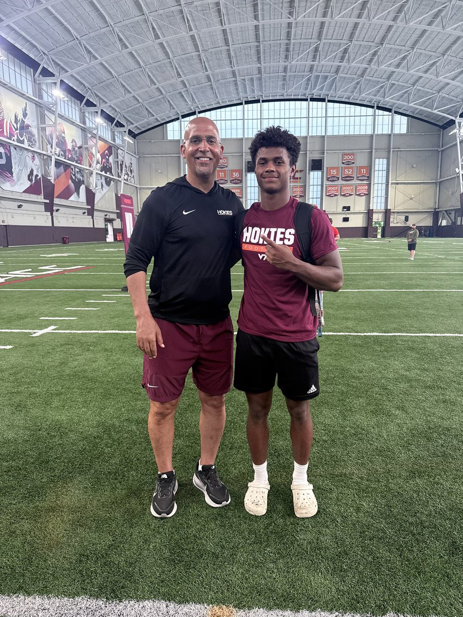 IsayahHamann's tweet photo. Had a great camp @HokiesFB thank you @coachjfranklin and @coach_norv for having me out there and evaluating me. Can’t wait to come back in the fall.

@R_BranchAHS 
@arketa_banks https://t.co/UMOfI4eB7V