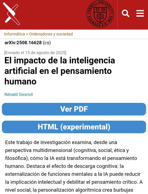 virginiog's tweet photo. La IA está estandarizando el pensamiento

A escala global y sin precedentes

Todos reciben respuestas similares de unos pocos modelos, moldeados por los mismos valores y datos

No es censura: es gravitación hacia una sola forma de pensar    https://t.co/oPwL4vcBqt https://t.co/mNmmZgAHt3