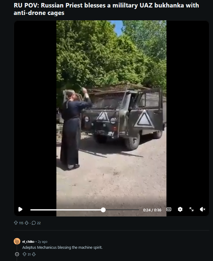 _LeonAnton's tweet photo. @mouw5284 Sadly this is AI (hoses are a mess, holy water is not staining the pavement, unreadable text, and the priest has an unexpected ID card).
But you can found plenty of real videos about priests blessing tanks, soldiers, and a UAZ bukhanka with anti-drone cages. https://t.co/iB1yRZZbw6