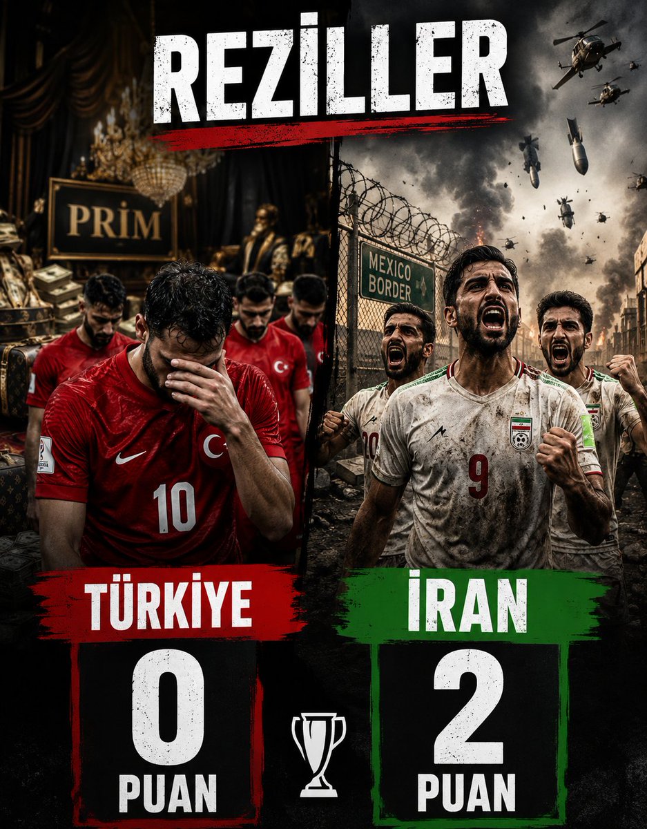 cifturnike's tweet photo. Sabahtan akşama tepesine bomba yiyip, Meksika sınırında bekletilip sadece maç saatinde Amerika'ya sokulan İran’lı futbolcular 2 maçta 2 gol atıp, 2 puan aldı. https://t.co/9l0z4w5dvE