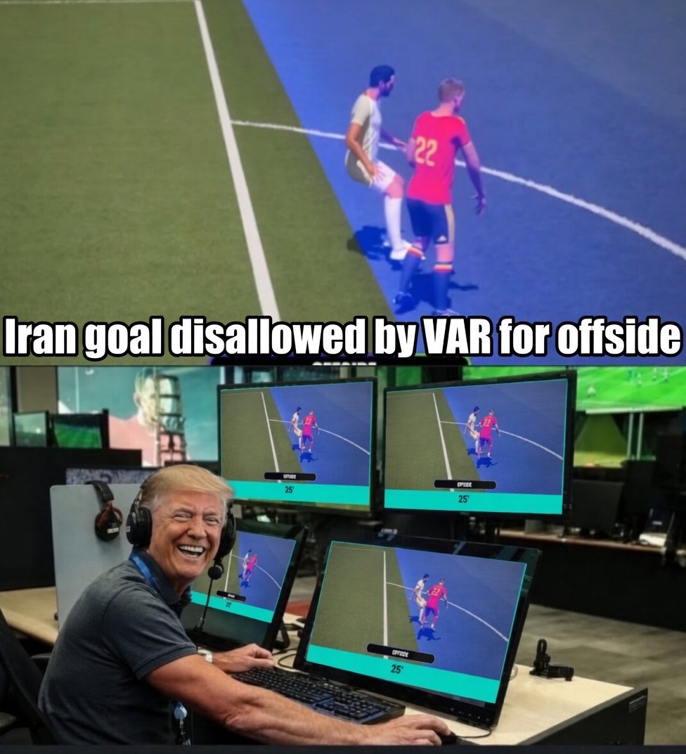 gtagmemes's tweet photo. @FabrizioRomano The real reason the goal was disallowed is because Iran closed the Strait of Hormuz https://t.co/0k33lT45pM