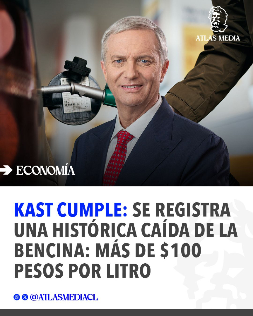 atlasmediacl's tweet photo. 🇨🇱🔴 | KAST CUMPLE: HISTÓRICA CAÍDA DE LA BENCINA

👉Se registra una baja de más de $100 pesos por litro.

🔥 Promesa cumplida. Después de años de alzas brutales bajo el gobierno anterior, ahora el precio de la bencina baja fuerte y alivia directamente el bolsillo de las familias y transportistas chilenos.

Menos gasto en combustible = más alivio económico real. Gobierno que cumple, resultados que se sienten en el día a día. 💪

¿Apoyás que sigan bajando los precios de los combustibles y el costo de la vida? Comenta abajo 👇