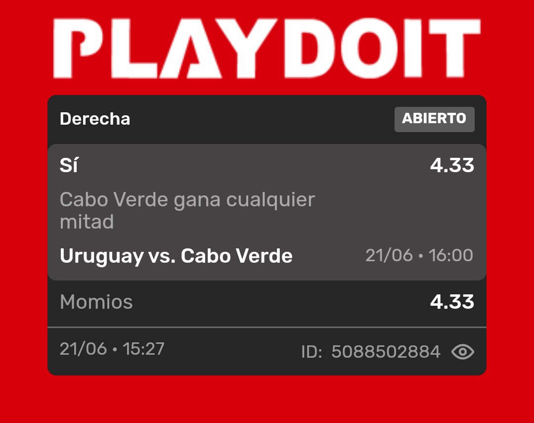 nephtapicks's tweet photo. No jugamos nada en el de Belgica vs Iran un 0-0 🥵 

Vamos al partido de Uruguay 🇺🇾 vs Cabo Verde 🇨🇻 en la #FifaWorldCup

🔒CaboVerde GCM (4.33)

VENGA VAMOS POR EL 👊🍀 https://t.co/05QzzShlPT