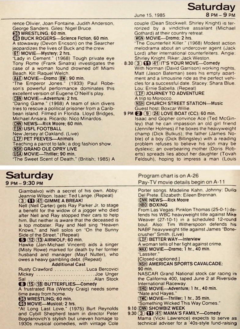 RetroTVListings's tweet photo. June 15, 1985 Atlanta https://t.co/ojdIaVpezW