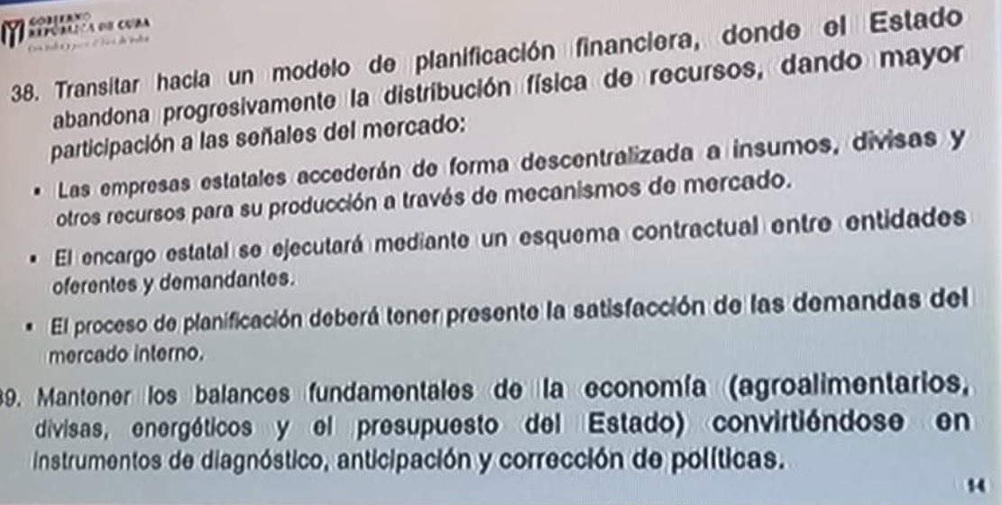 pmmonreal's tweet photo. Es muy poco probable la materialización de la medida #38 porque Cuba no puede implementar una “planificación financiera” efectiva sin un flujo estable y significativo de divisas. Ese esquema requiere coherencia macro, convertibilidad estable y capacidad para importar https://t.co/P2NmJ273qU