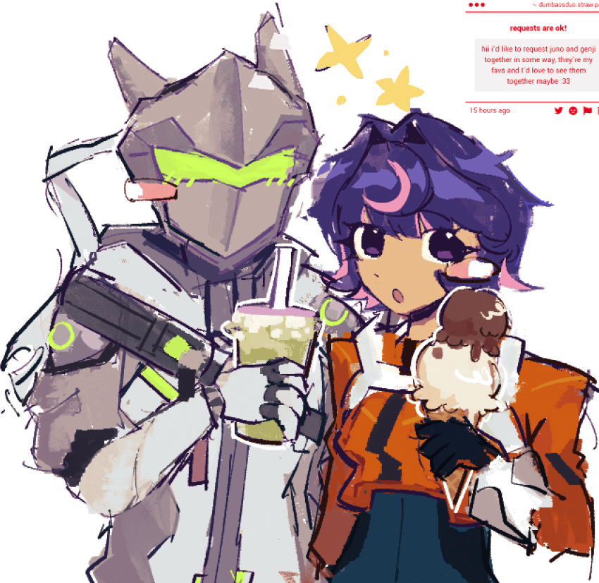 chainwand's tweet photo. ty for the request (not a ship) #juno #genji #Overwatch https://t.co/0FOoTw6AzL