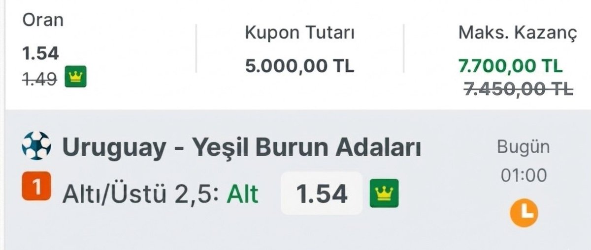 White4naliz's tweet photo. Bitiricilik sorunu yaşayan Uruguay, İspanya'yı durduran Yeşil Burun'u zor açar. 2.5 Alt tercihi çok mantıklı ve oranı da bedava gibi... 🚫 b*his tavsiyesi değildir
#FileninSultanları #Lukaku #URUCPV #fifaworldcup #lamineyamal #Valvarde https://t.co/VQKsA91vaR