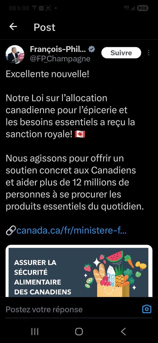 d1laroche's tweet photo. Le #Canada est encore une colonie du #Royaume_Uni.  Quand #Champagne doit demander une sanction royale pour une allocation royale.  Lisez!!!! https://t.co/PVxySowmzE