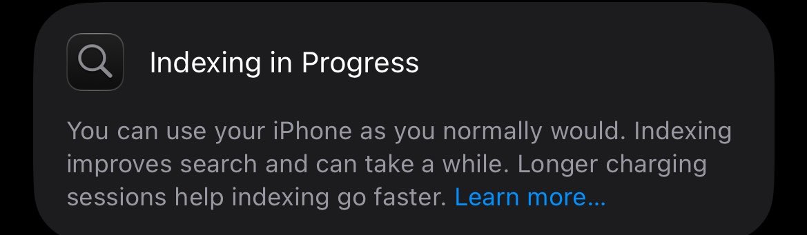JackSpyNinja's tweet photo. I am still somehow indexing 14 days after installing iOS 27 beta. https://t.co/DudVt4riV2