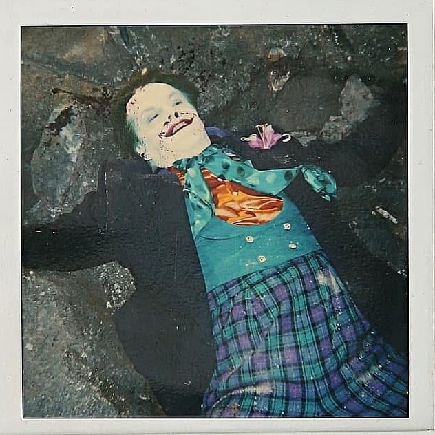 TheCinesthetic's tweet photo. Behind-the-scenes Polaroids of Jack Nicholson as the Joker during the making of BATMAN (1989). 🃏 https://t.co/ISObxB3Zm0