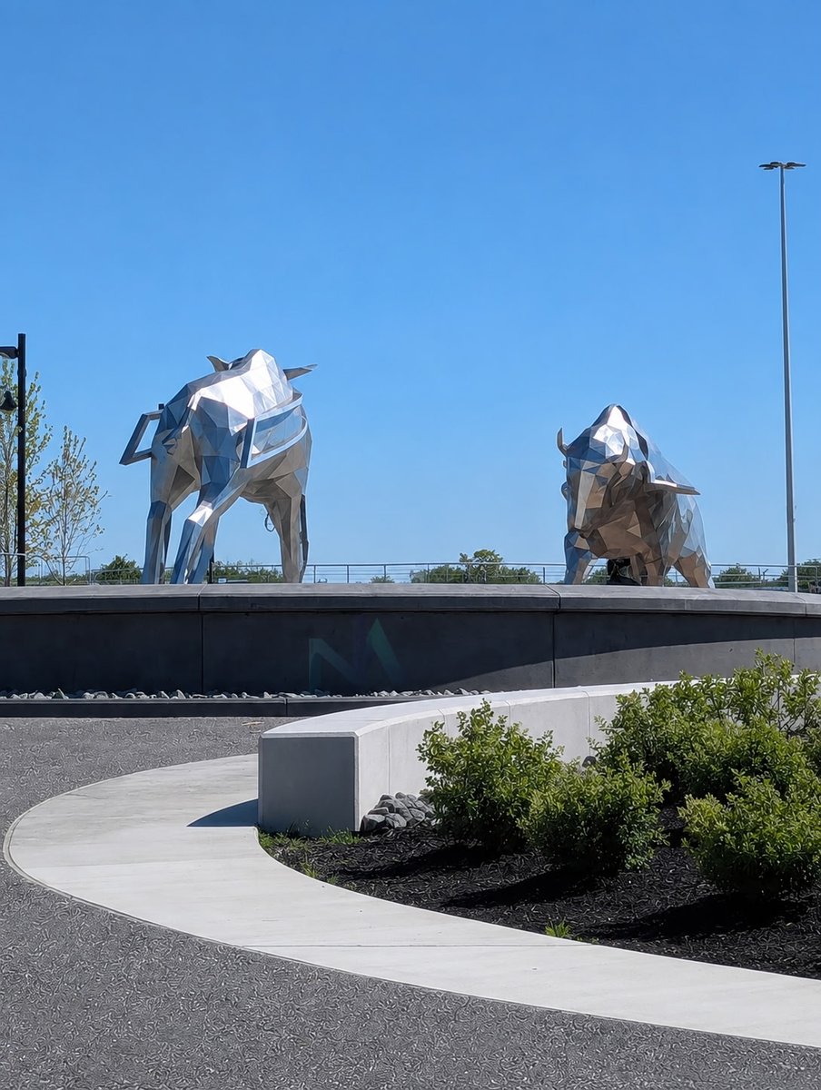 NiagaraAction's tweet photo. The second Bison has been unveiled outside of Highmark Stadium.

#HighmarkStadium https://t.co/t8RQnitkAj