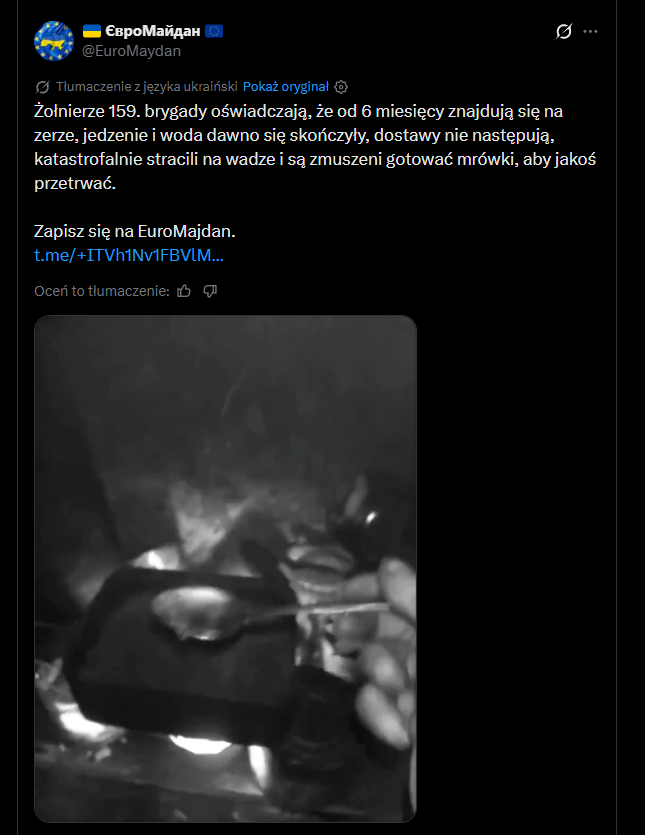 DanielR22232386's tweet photo. @PolsatNewsPL Jego żołnierze wpiepszają mrówki ,ale co tam narkos focha strzelił. https://t.co/HcIAGu0uWR
