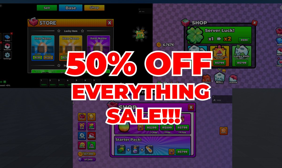 Livvyjuju's tweet photo. 50% off SALE is live on my https://t.co/aXtPQdoKCf for all current Roblox UI packs this week! 🚀
Plus, a brand new pack drops next week... Stay tuned✨
Check out the sale here: https://t.co/N7HoOEDnfi
#roblox #robloxui #Robloxuipack #uipack https://t.co/fXMjg949nP