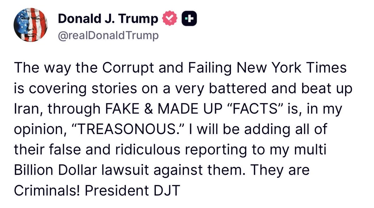 MAGAVoice's tweet photo. BREAKING: Donald Trump just dropped the 🎤 by saying his Multi Billion Dollar Lawsuit against the New York Times will include all the false reporting 

SUE THEM INTO OBLIVION 🔥 https://t.co/DKabj8jCT8