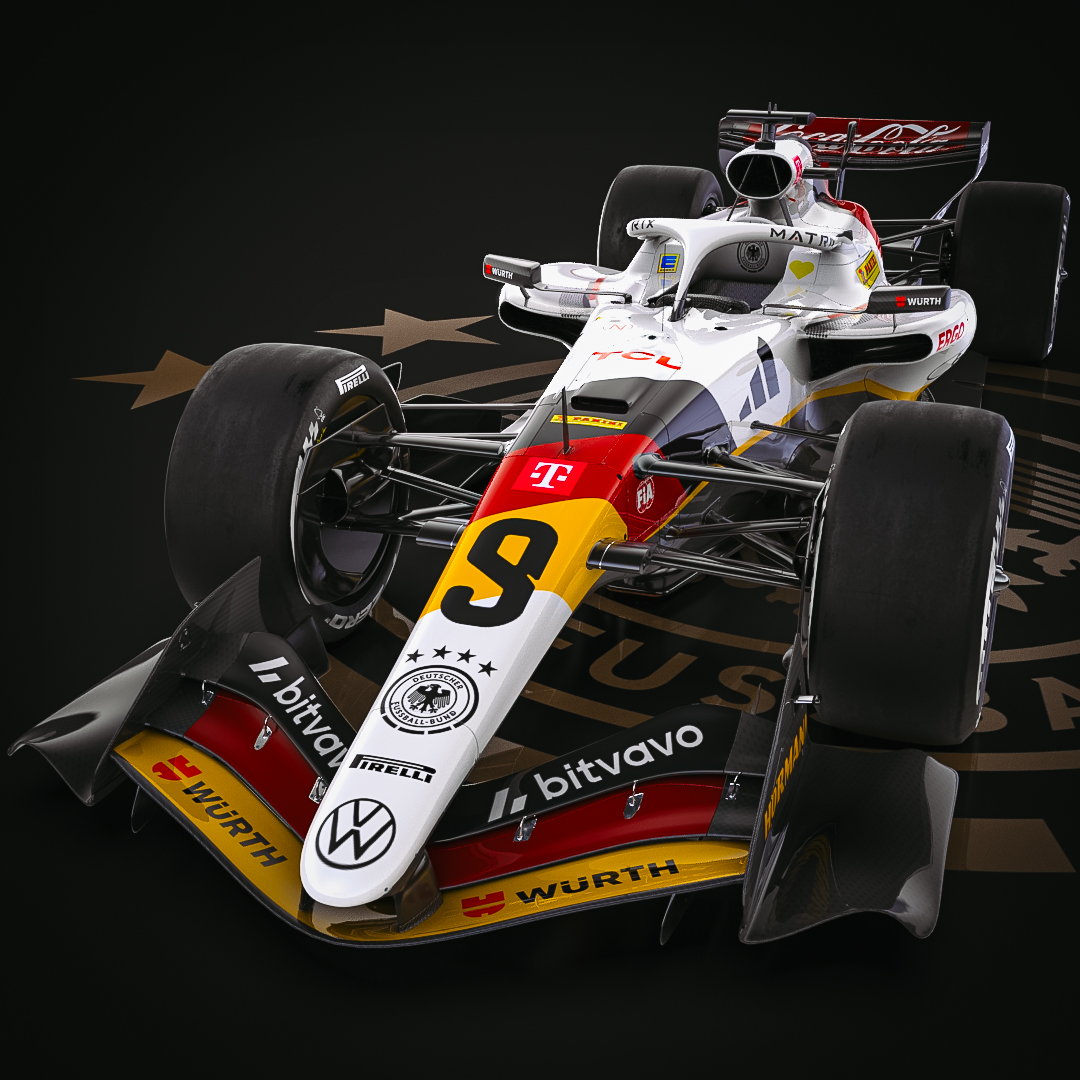 timholmesdesign's tweet photo. Up next team 10/48, @DFB_Team with a look inspired by their team kit. What do you think?
#F1 #Germany #LiveryDesign https://t.co/xPGyYdjKkD