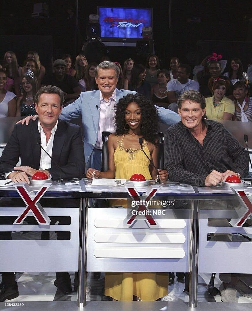 PIUpdate's tweet photo. 📺 June 21, 2006: Summer staple “America’s Got Talent” debuted on NBC. Initially hosted by Regis Philbin, the season one judges were David Hasselhoff, Piers Morgan, and Brandy Norwood. https://t.co/NXP0Jao4O4 https://t.co/ss5JjdlgDT