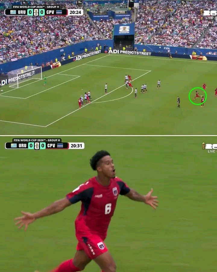 iamtayoh's tweet photo. 🇨🇻💥 CAPE VERDE. FREE KICK. FIRST EVER WORLD CUP GOAL.
Against URUGUAY of all teams?! 😱
The underdogs are writing their own story tonight 📖🔥
#WorldCup2026 #CapeVerde https://t.co/VrlQMmqVCw