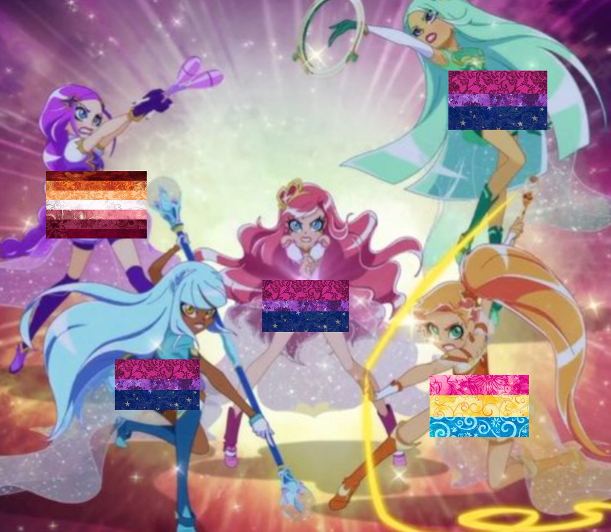 BDupaincheng's tweet photo. lolirock s3 being announced on pride month just feels right. here are my headcanons <3 https://t.co/SvAShFfkxl