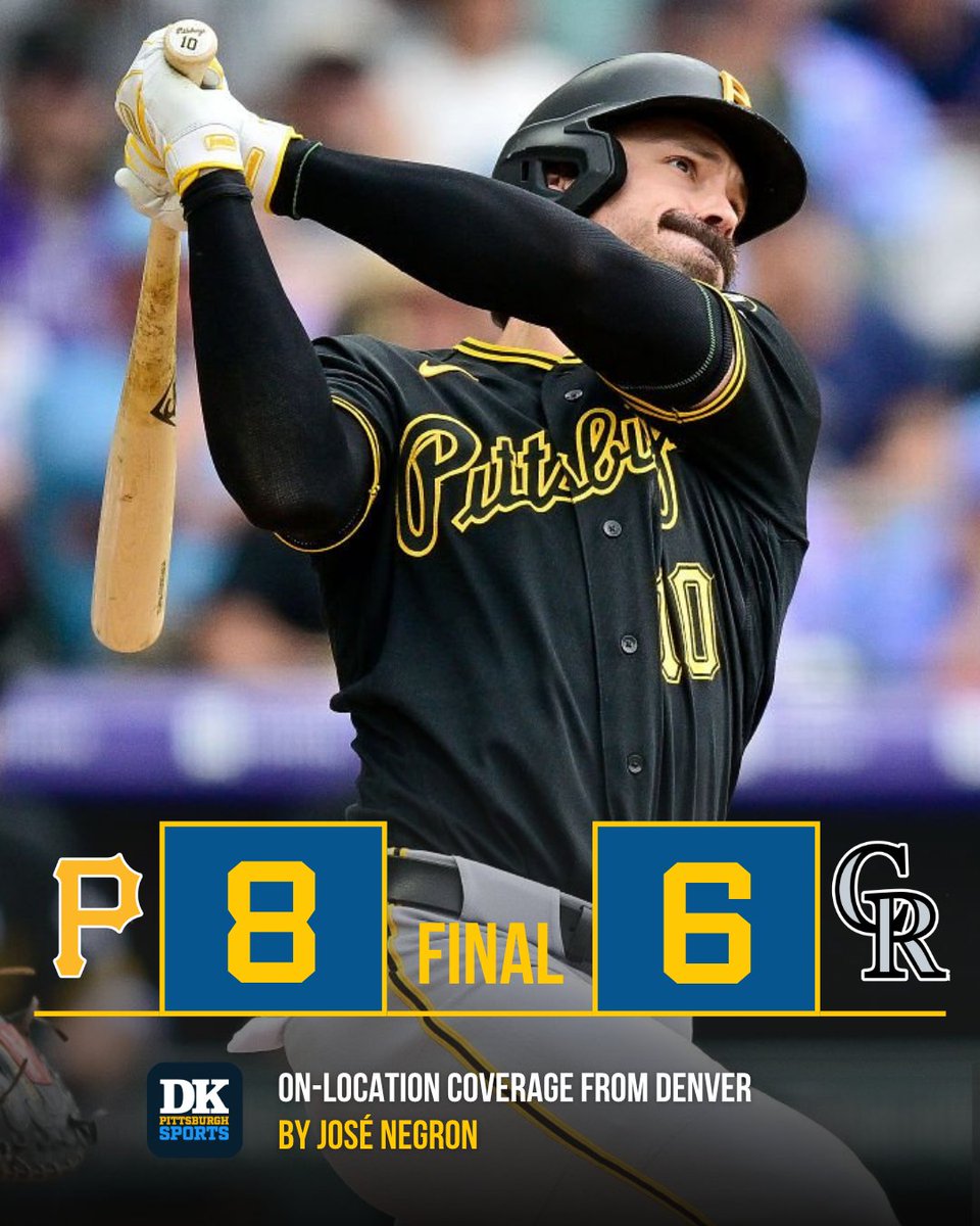 DKPghSports's tweet photo. Our all-original, always-on-location and FREE coverage by beat reporter Josรฉ Negron of the #Pirates 8-6 victory over the Rockies today in Denver ... and the latest on Jared Jones' health: https://t.co/wsGewRoVYs
#DKPS #PITvsCOL #MLB #LetsGoBucs #Rockies https://t.co/HleTbK8suD