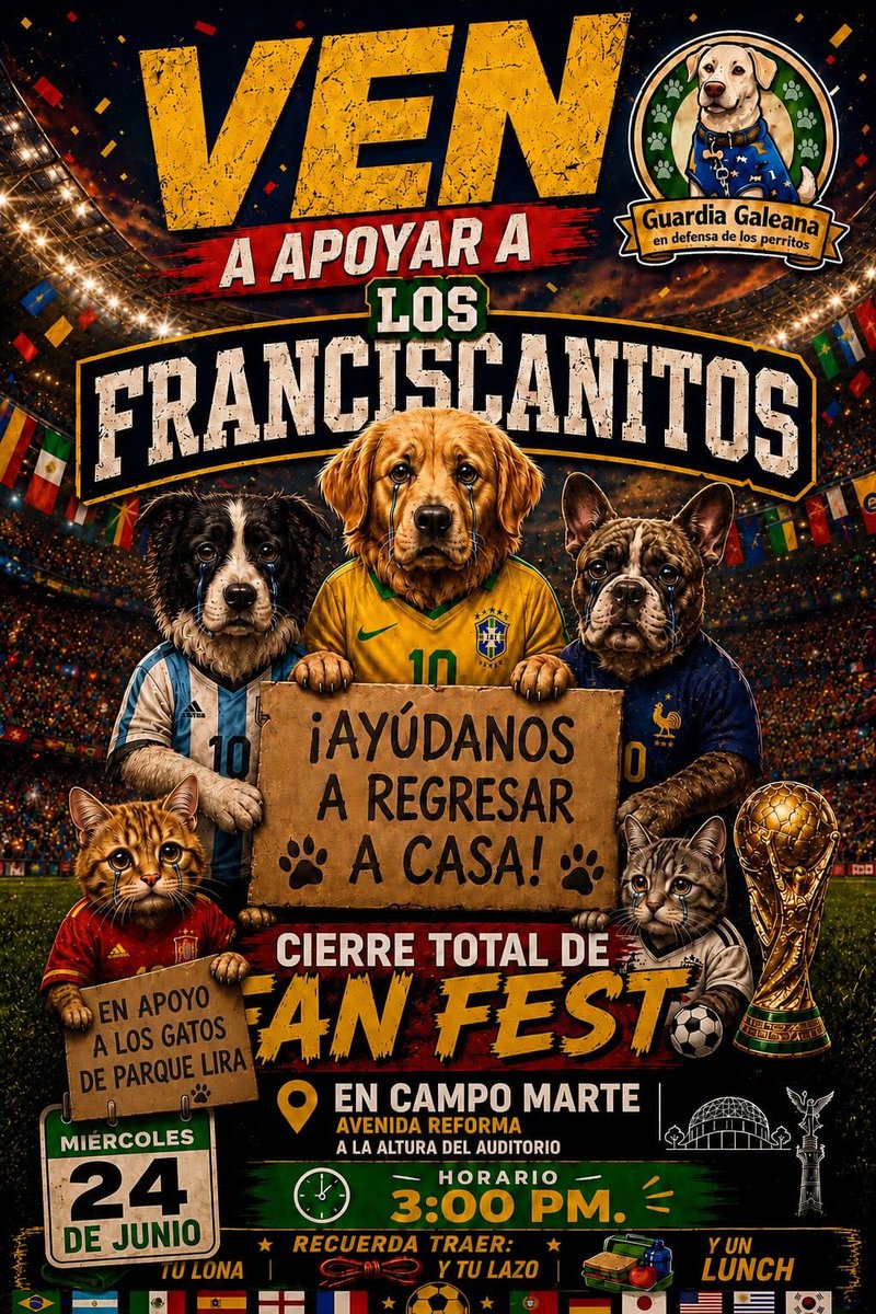 AbigailTor15802's tweet photo. NUEVAMENTE SALDREMOS A LAS CALLES A EXIGIR EL REGRESO DE LOS FRANCISCANITOS!
NO SE NOS OLVIDAN LAS INJUSTICIAS QUE EL @GobCDMX y la @FAHaghenbeck COMETIERON CONTRA LOS SERES SINTIENTES! 
@pasotti 
@AdyxOlea 
@FundacionToby https://t.co/5VOQeLUyoZ
