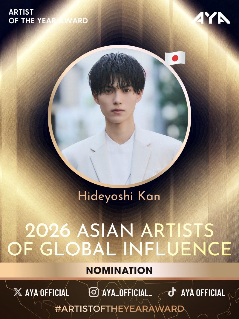mkrnh_33's tweet photo. I vote #HideyoshiKan for 2026 ASIAN ARTISTS OF GLOBAL INFLUENCE.
Current Rank: 5
 #AYA #ARTISTOFTHEYEARAWARD
 https://t.co/p1tSJbEk1D https://t.co/m7r16D9TpP